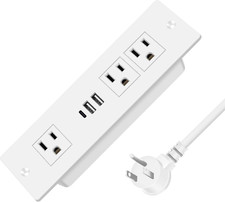 Recessed Power Strip with USB C  USB A, 3 Outlets Flush Mount Desk Outlet 6Ft