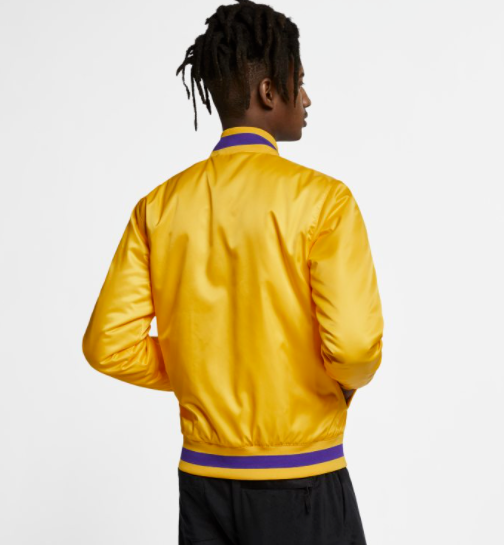 Nike SB NBA Bomber Jacket Lakers Yellow Gold Purple Men's Size S New