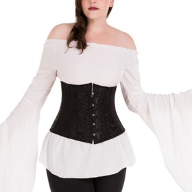 Women's 24 Steel Boned Satin Underbust Corsets Bustier Waist Cincher Trainer US