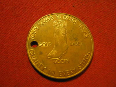 Vintage Gold Label Tony Lama El Paso Texas  Quality Boot Making Key Chain
