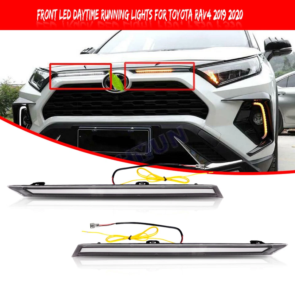 Luces de señal de giro LED DRL de conmutación secuencial transparentes para Toyota RAV4 2019-2023 Foto 2 de 4