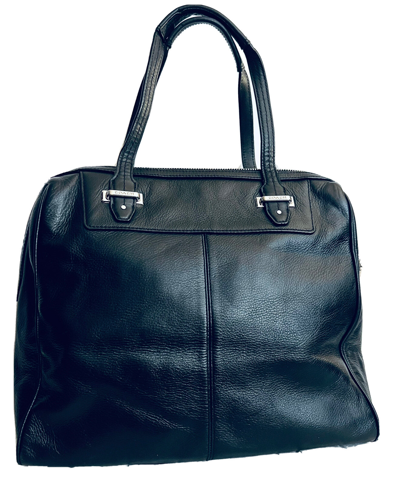 COACH TAYLOR SATCHEL TOTE BAG BLACK PEBBLE LEATHER SI… Gem