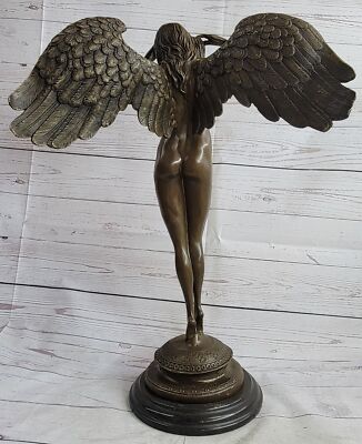 SIGNED Bronze Statue A.A.Weinman, Nude Custodian Angel 