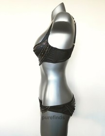 AGENT PROVOCATEUR SOIREE LIDIJA SILK DEMI BRA 32D & BRIEF SIZE 2 RRP &pound;790 NWT