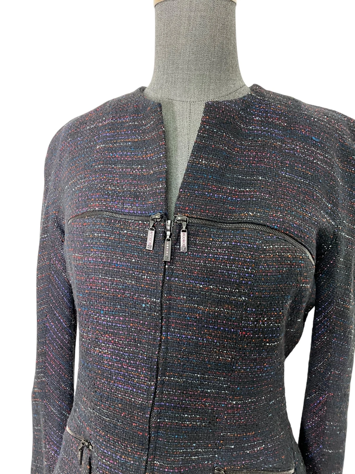 Giacca CHANEL 02A con dettagli zip taglia 40