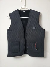 World Bio Full-Zip Heated Winter Vest Size Large Color Black Men's Sleeveless 