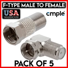 5 PACK F-Type Connection Coupler Male to Female Coax Cable Adapter RG6 Jack