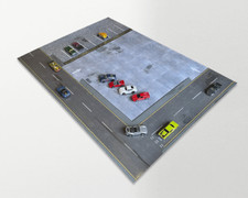 Car Park & Road Diorama Ground Mat (Paper) - for displaying 1/64 Scale Models or
