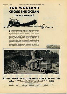 1929 Linn Truck/Tractor Ad:  Chaulk & Birdsell Contractor, South Dakota - Osgood