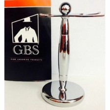 GBS All Chrome Shaving Brush and Razor Stand