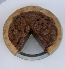 FAKERY BAKERY- Pecan Pie With Slice Missing, 10” Round artificial cake