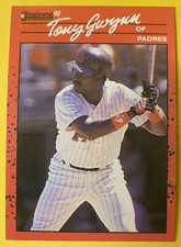 1990 TONY GWYNN ERROR #86 DONRUSS San Diego Padres Baseball card NO DOT Vintage