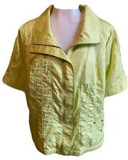 ZENERGY by CHICOS ZIPPERED NYLON JACKET TOP - sz 2 Chartreuse FUN 