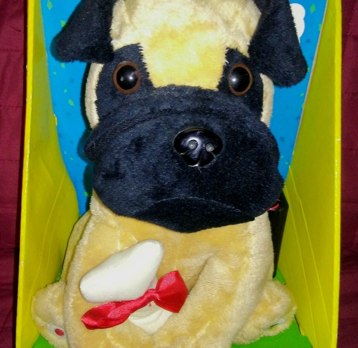 美品 昭和レトロ Happy Stuffed Toy シープドッグ ぬいぐるみ Gemmy Talkbax HAPPY BIRTHDAY PUG Dog In Da Club! NEW Recordable