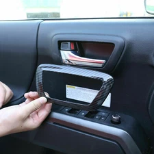 4pcs ABS Carbon Fiber interior Door Handle Trim Cover Set Fits Tacoma 2016-2023