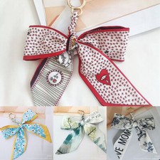 Key Ring Pendant Hanging Ornament New Camellia Key chain Silk Scarf Bow
