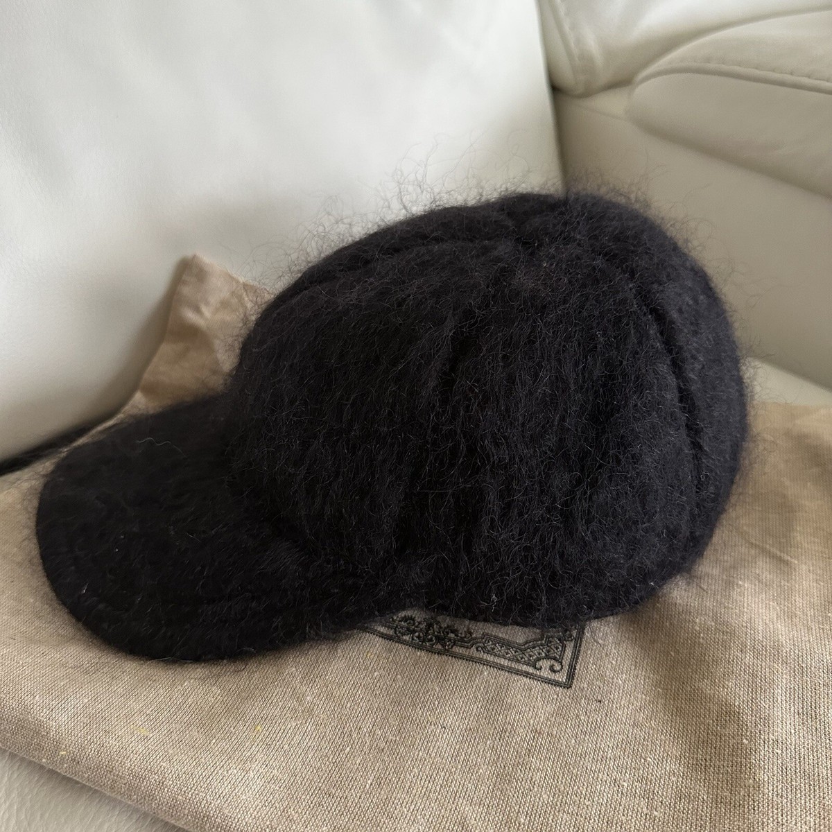 NWT GUCCI MOHAIR-BLEND BASEBALL CAP SZ S BLACK 100% Authentic s-l1200.jpg main image 3