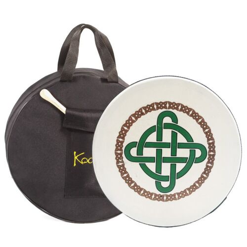 Bodhran 16" with Bag and Beater, Koda Irish Drum, ROUND CELTIC KNOT - Picture 1 of 12