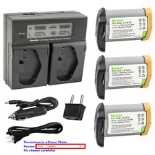 Kastar Fully Decoded LP-E19 Battery LCD Dual Fast Charger for Canon EOS 1D X