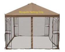 Patio Gazebo Mosquito Netting Screen Walls 10"x10"  Blue Zipper Closure U3C