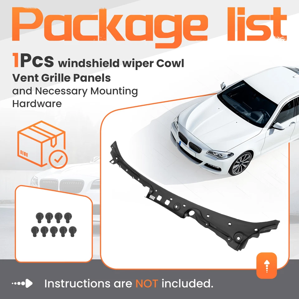 Windshield Cowl Panel Cover For 2011-2016 BMW 5Series M5 550i 528i #51717203124 - Image 4 of 4