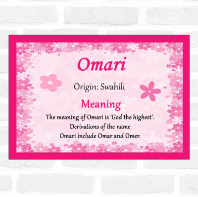 Omari Namensbedeutung rosa Zertifikat
