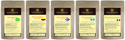 Lateinamerika Kaffee Probierset 5x100g, Probierpaket frisch vom Kaffeefachwerk