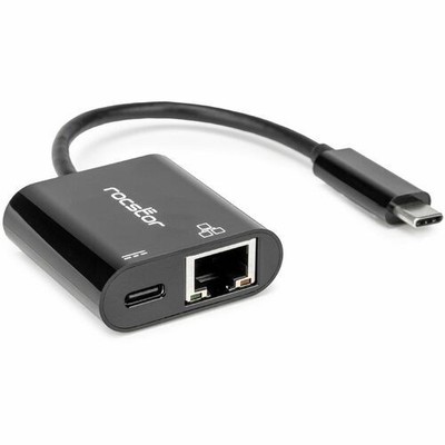 Rocstor Premium USB-C to Gigabit Ethernet with USB-C 100W Power Delivery PD 3.0