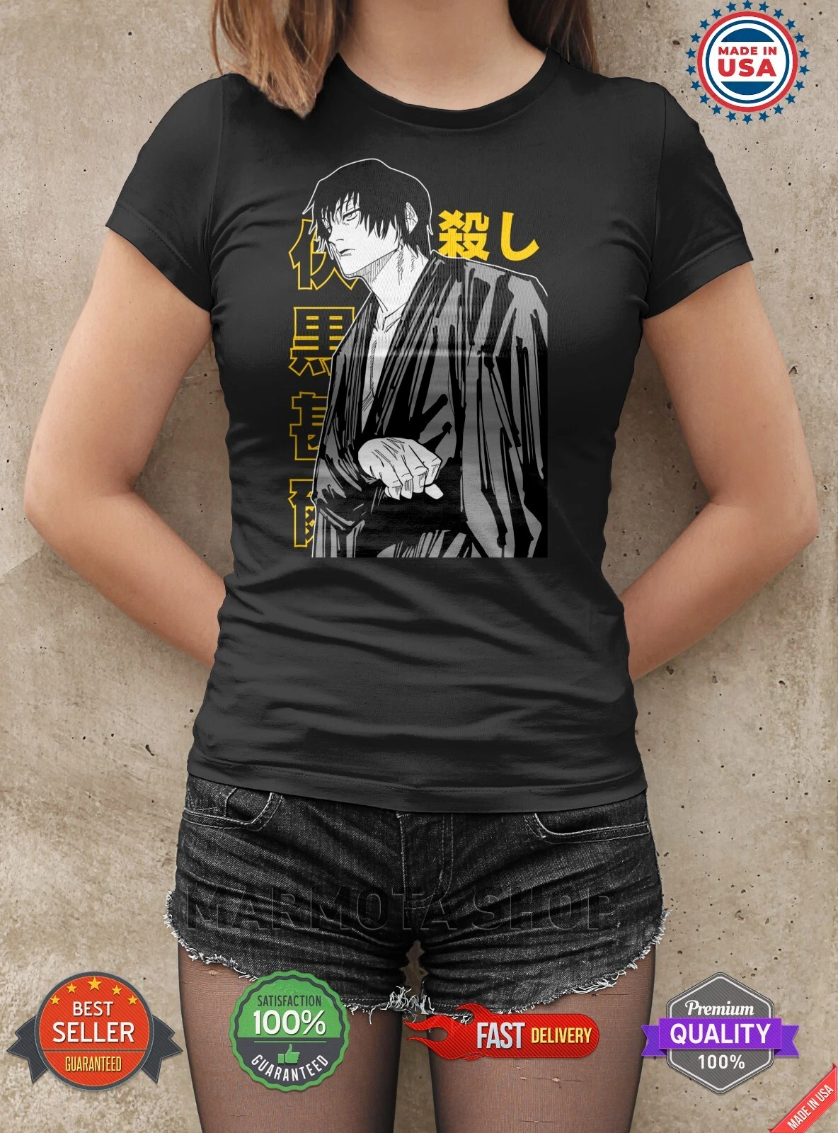 Toji Fushiguro Jujutsu Satoru T-Shirt Gojo Satoru Anime Japanese Tee Shirt JJK