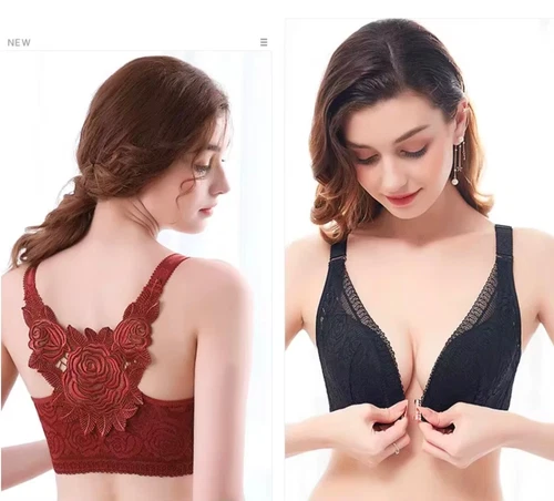 Floral Secrets Comfort Rose Flower Push Up Bra New Wireless Lace Lift GREY 38C - Picture 4 of 16