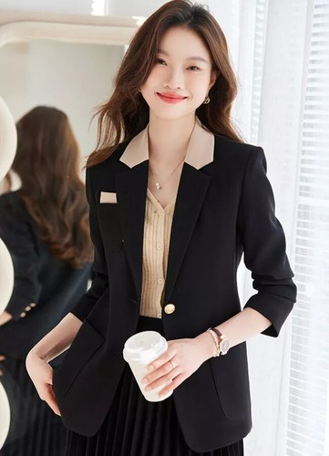 Blazer noir vintage des années 80 pour femme
