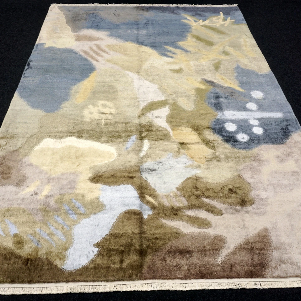 Seidenteppich China 238 x 168 cm Seide Designer Orient Teppich Handgeknüpft Rug - Bild 1 von 4