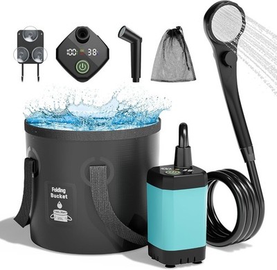 Mytrix 2024 Verbesserte Tragbare Campingdusche Komplettset, 6000mAh Wiederaufladbar