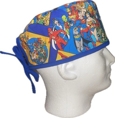 DC Comics Super Heroes Super Powers Scrub Hat Chemo Cap