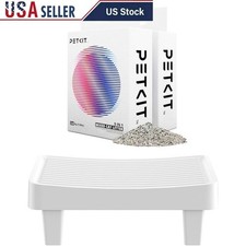 Easy-Pedal Cat Litter Trap Stairs Bundle W/ Rapid Clumping Dust-Free Litter New
