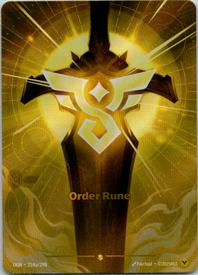 RIFTBOUND TCG Origins Order Rune Alternate Art 214a/298 English IN