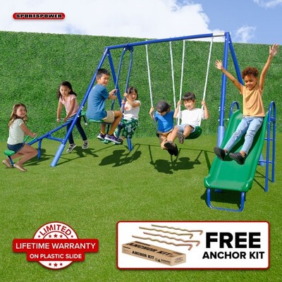 Sportspower MSC-5840 Super Swing and Glide Metal Swing Set with 2