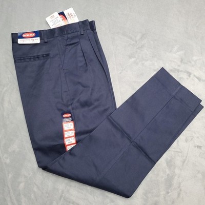 Vintage Bugle Boy Pants Boys 16 Navy Uniform Flat Front Double Knee Schoolwear