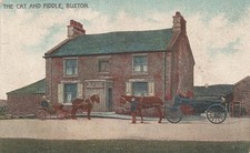 Die Katze und Geige Buxton Derbyshire Postkarte (J073)