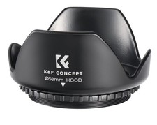 K F CONCEPT Tulip Flower Lens Hood 58mm for Canon, Nikon, Sony Cameras