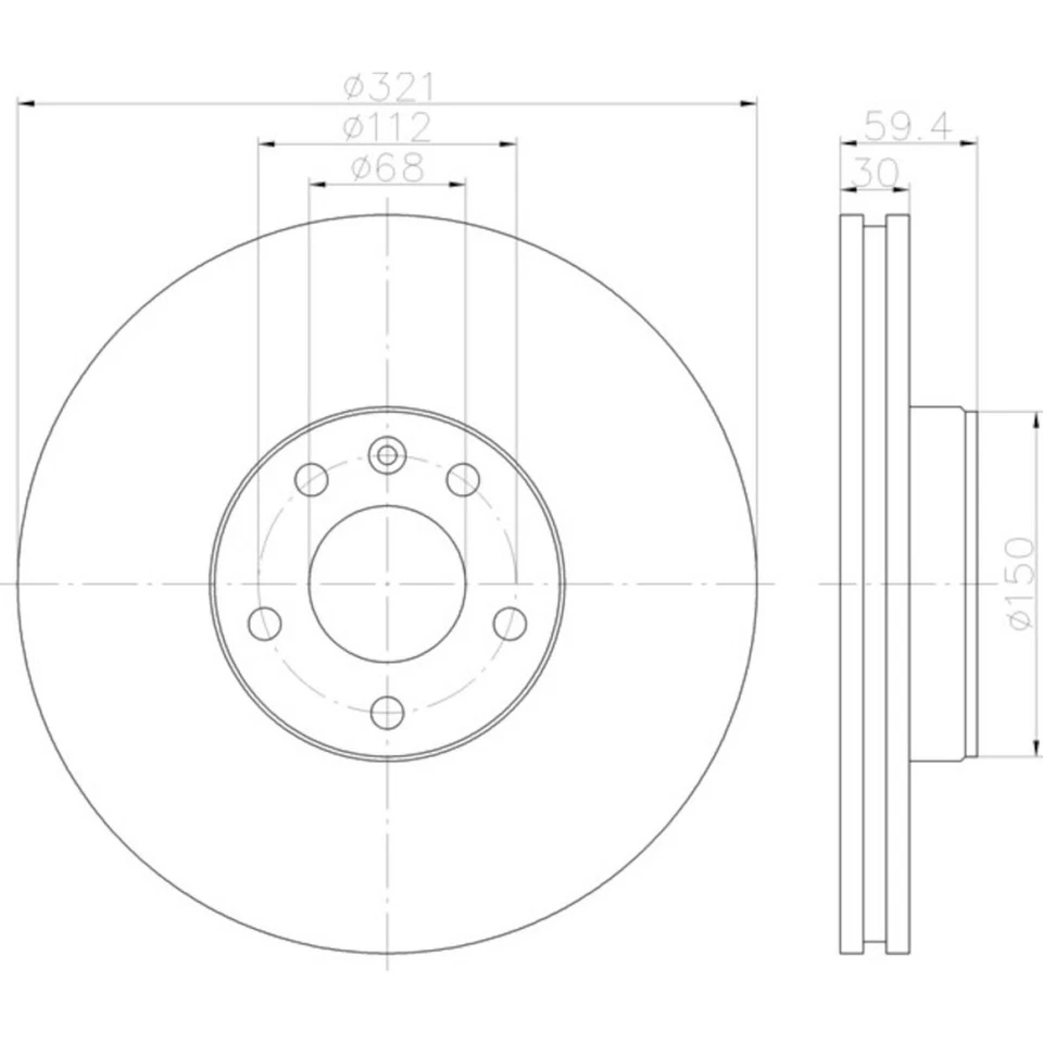 Rotor de freno de disco Hella Pagid 355122722 para 05-11 Audi A6 A6 Quattro Foto 3 de 4