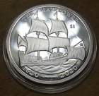 2020 1oz .999 Silver BVI 400th Anniversary Mayflower Ship 1620-2020 BU coin