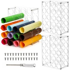 3 PCS Acrylic Vinyl Roll Holders 60Holes Desktop Storage Organizer Rack