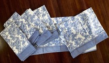 Waverly Garden Room Blue Garden Toile Floral Gingham Window Valance 1 Available.