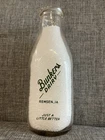 Vintage quart glass milk bottle,  Bunkers dairy,  Remsen, Iowa
