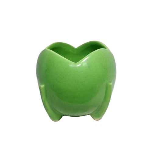 Charming McCOY Pottery Vintage Tulip-Shaped Footed Green Bowl Pot Vase