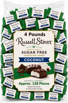 Russell Stover Sugar-Free Coconut Flavor, Bulk Chocolate Candy Bars (4 Pounds)
