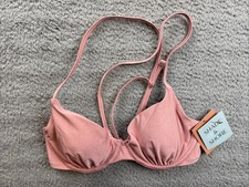 Shade  Shore Womens Small 4/6 Pink Sparkle Underwire Bikini Top