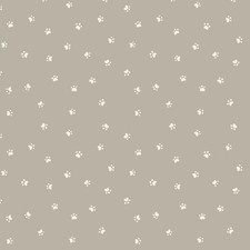 Feline Drive Fabric KITTEN FUN Cat Paw Prints Taupe - Fat Quarter 18"x22" FQ