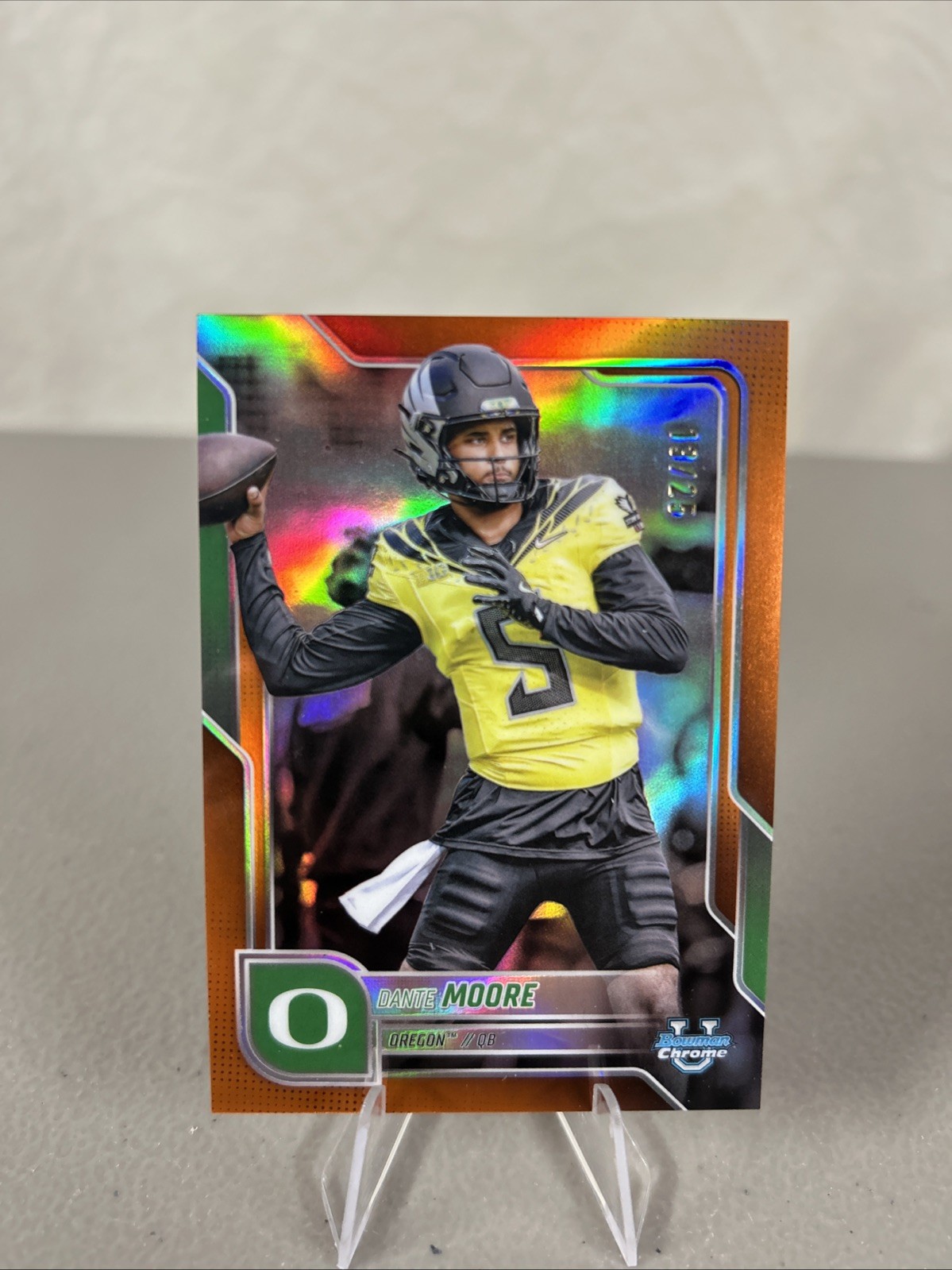 🔥 Dante Moore 2025 Bowman U Chrome Orange  Refractor /25 Oregon 